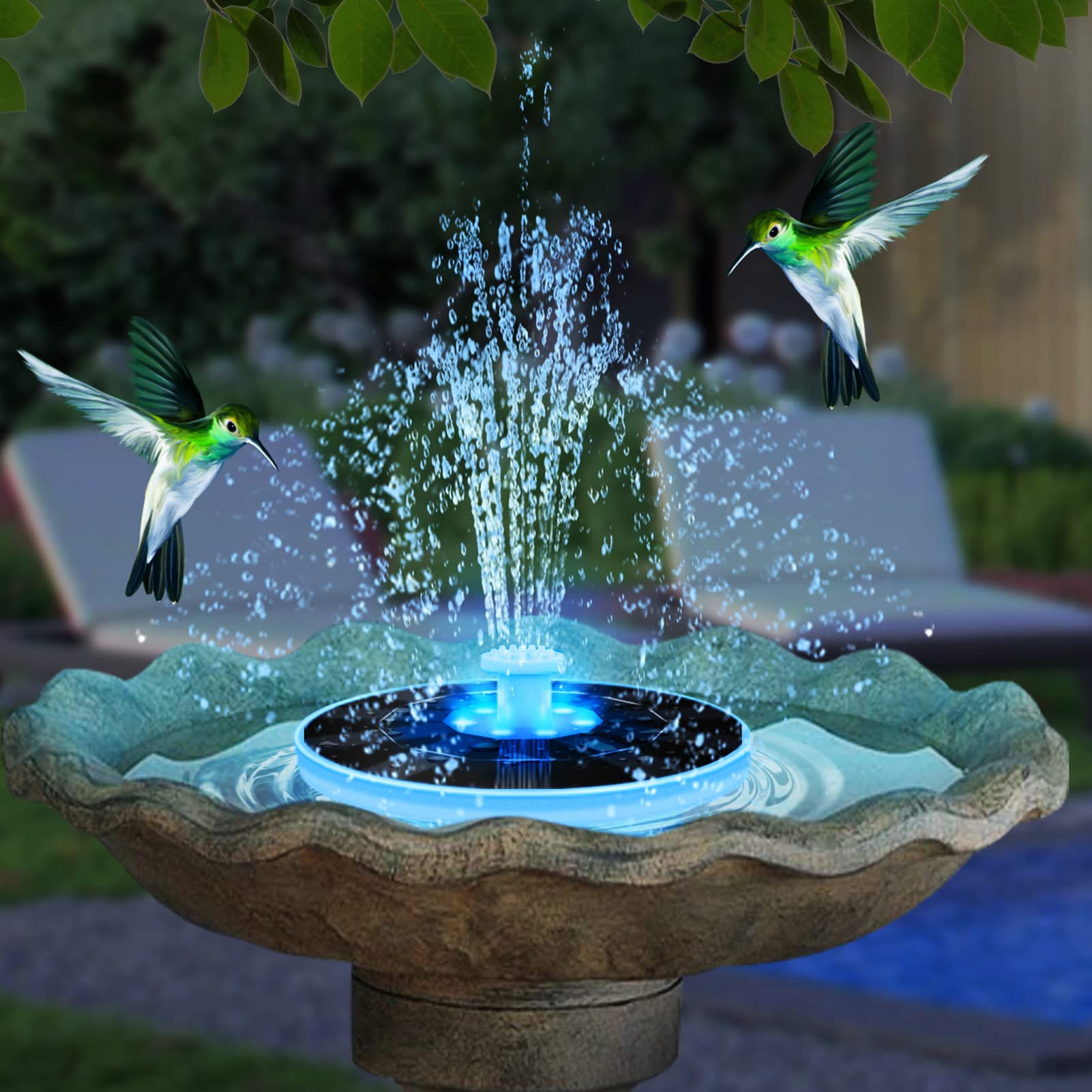 Solar powered fountains attract birds to bird baths Sigloxxi